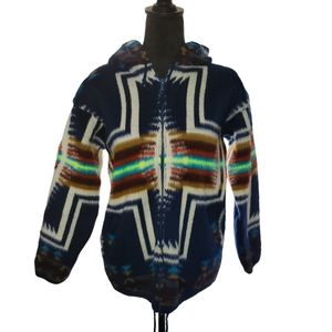 Unisex Knit Wool Hooded Sweater Sz Small